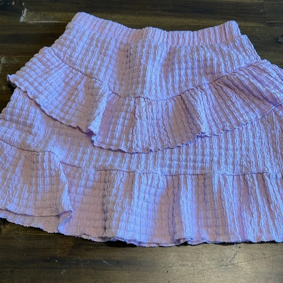 Zara Girl's Tiered Ruffle Skirt Lavender Size 8 Textured - Picture 4 of 4
